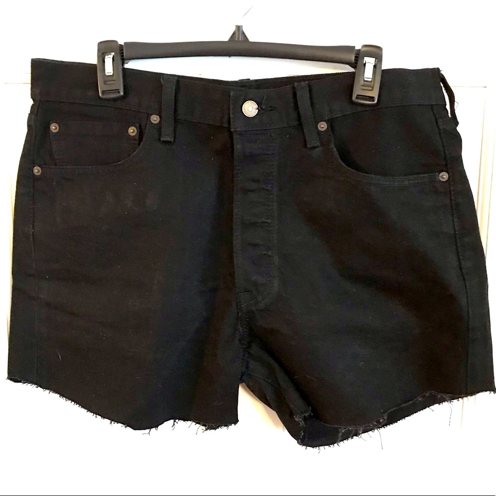 Black Levi Strauss Denim Shorts